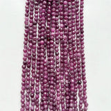 4MM Natural Faceted Purple Red Ruby Loose Beads Women Round Gemstone DIY Jewelry