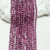 4MM Natural Faceted Purple Red Ruby Loose Beads Women Round Gemstone DIY Jewelry