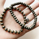 5*8MM Iron Pyrite Bracelet Natural Stone Jewelry