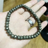 5*8MM Iron Pyrite Bracelet Natural Stone Jewelry
