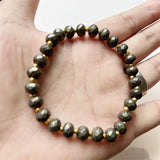 5*8MM Iron Pyrite Bracelet Natural Stone Jewelry