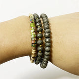 5*8MM Iron Pyrite Faceted Necklace Natural Stone Jewelry