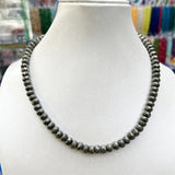 5*8MM Iron Pyrite Faceted Necklace Natural Stone Jewelry
