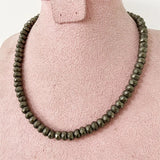 5*8MM Iron Pyrite Faceted Necklace Natural Stone Jewelry