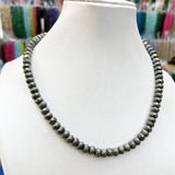 5*8MM Iron Pyrite Faceted Necklace Natural Stone Jewelry