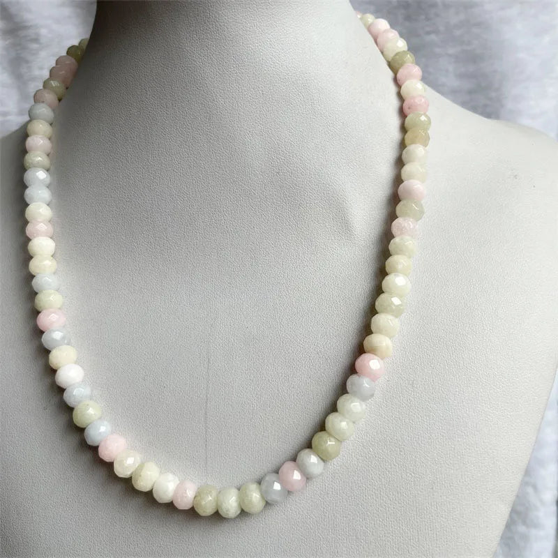 Vintage 5*8MM Faceted Morganite Necklace