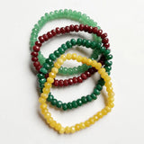 Vintage 5*8MM Faceted Red Ruby Green Emerald Bracelet