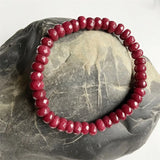 Vintage 5*8MM Faceted Red Ruby Green Emerald Bracelet
