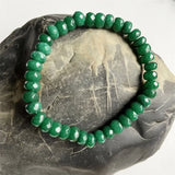 Vintage 5*8MM Faceted Red Ruby Green Emerald Bracelet