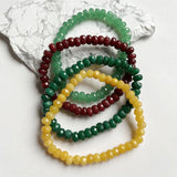 Vintage 5*8MM Faceted Red Ruby Green Emerald Bracelet
