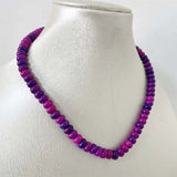 5*8MM Sugilite Jade Necklace Stainless Steel Oval Stone Choker