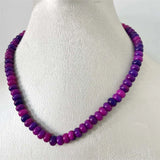5*8MM Sugilite Jade Necklace Stainless Steel Oval Stone Choker