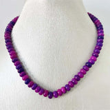 5*8MM Sugilite Jade Necklace Stainless Steel Oval Stone Choker