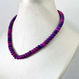 5*8MM Sugilite Jade Necklace Stainless Steel Oval Stone Choker