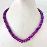 5*8MM Sugilite Jade Necklace Stainless Steel Oval Stone Choker