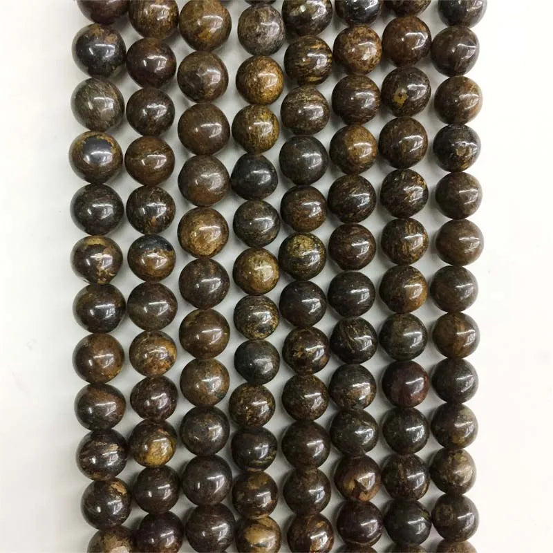 Rare 6/8/10MM Copper Bronzite Iron Gem Bead Spacer DIY Jewelry Making
