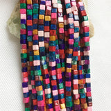 Colorful Jade 4*4MM Square Loose Beads for Jewelry Making DIY Gemstone