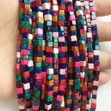 Colorful Jade 4*4MM Square Loose Beads for Jewelry Making DIY Gemstone