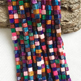 Colorful Jade 4*4MM Square Loose Beads for Jewelry Making DIY Gemstone