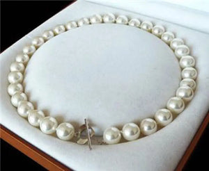10mm South Sea Shell Pearl Round Beads Necklace 18''