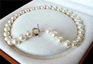 10mm South Sea Shell Pearl Round Beads Necklace 18''