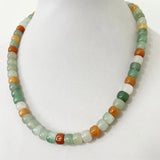 Natural Jade Stone Necklace Vintage Jewelry Beaded Chain Choker