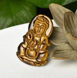 Hand Polished Kwan-yin Tiger-Eye Pendant