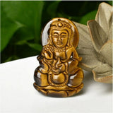 Hand Polished Kwan-yin Tiger-Eye Pendant