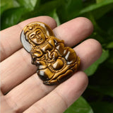 Hand Polished Kwan-yin Tiger-Eye Pendant