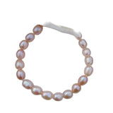 Rare Natural Akoya Vintage Real Purple Lavender Pearl Station Bead Bracelet