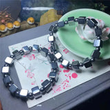 Natural Stone Terahertz Bracelet Wealth Sugar Cube Beads Bracelets