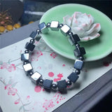 Natural Stone Terahertz Bracelet Wealth Sugar Cube Beads Bracelets