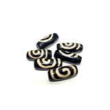 Rare Patterns Spiral 12*25mm Natural Agate Amulet Dzi Beads 6pcs/lot