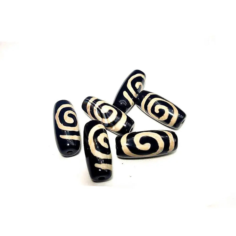Rare Patterns Spiral 12*25mm Natural Agate Amulet Dzi Beads 6pcs/lot