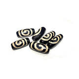 Rare Patterns Spiral 12*25mm Natural Agate Amulet Dzi Beads 6pcs/lot