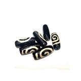 Rare Patterns Spiral 12*25mm Natural Agate Amulet Dzi Beads 6pcs/lot