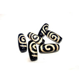 Rare Patterns Spiral 12*25mm Natural Agate Amulet Dzi Beads 6pcs/lot
