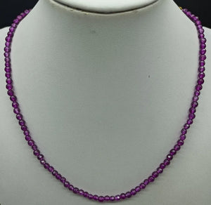 Purple 4mm Amethyst Bead Necklace 18 Inch Women's Charm Jewelry