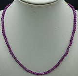 Purple 4mm Amethyst Bead Necklace 18 Inch Women's Charm Jewelry