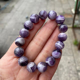 12mm Dream Stripe Amethysts Bracelet