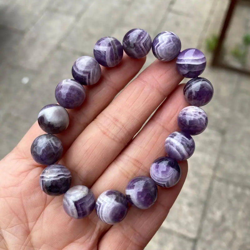 12mm Dream Stripe Amethysts Bracelet