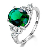 Zultanite Tanzanite Gemstone Ring 925 Silver Artificial Emerald Wedding