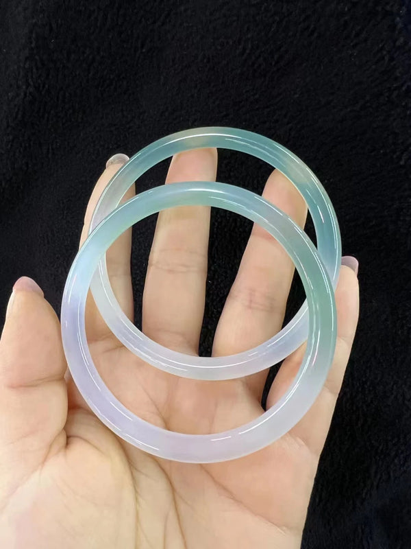 Rare Ice Gradient Chalcedony Agate Bangle Jade Bracelet