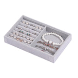 Gray Velvet Ring Tray Jewelry Earring Necklace Organizer