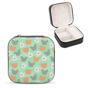 Rotatable 4-Layer Jewelry Storage Box: Rat, Cat, Rice Anime Design