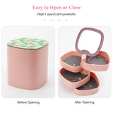 Rotatable 4-Layer Jewelry Storage Box: Rat, Cat, Rice Anime Design