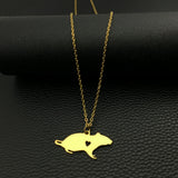 Rat Charm Necklace Personalized Pet Pendant Women Animal Jewelry YP6070