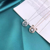 925 Silver Lucky Rat Pendant Necklace with Zircon Ashake Mouse