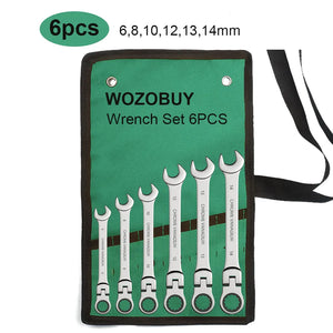 Ratchet Spanner Wrench Set 8-22mm Gear Ring Ratcheting Combination Wrench Kit
