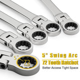 Ratchet Spanner Wrench Set 8-22mm Gear Ring Ratcheting Combination Wrench Kit